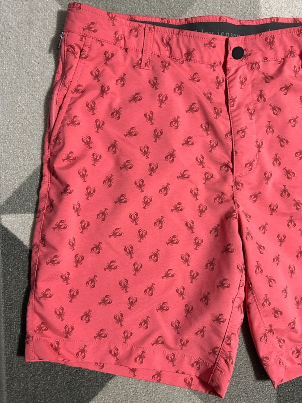Berkley Jensen Coral Lobster Print Golf Chino Shorts Preppy Men's 36 X 8.5